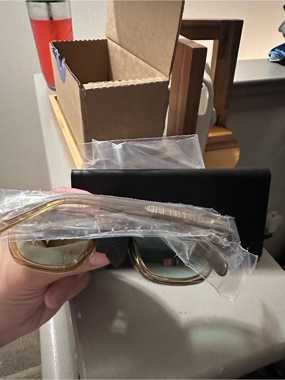 Paul Smith Translucent Brown Frame Sunglasses with Green Lenses - Picture 2 of 3